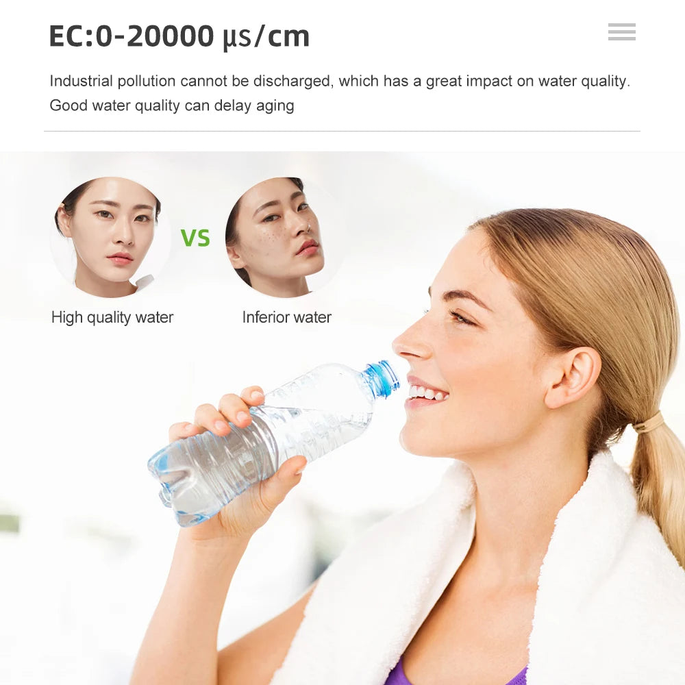 10 in 1 Water Quality Tester PH/EC/TDS/ORP/H2/Fertile/Salinity/S.G/Resistivity/Temp PH Meter Tester for Aquariums Pools